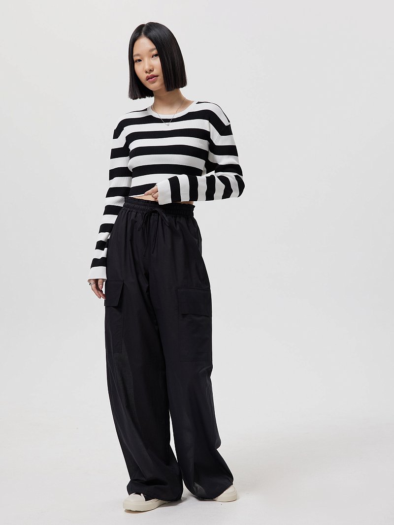 Укороченный джемпер в полоску