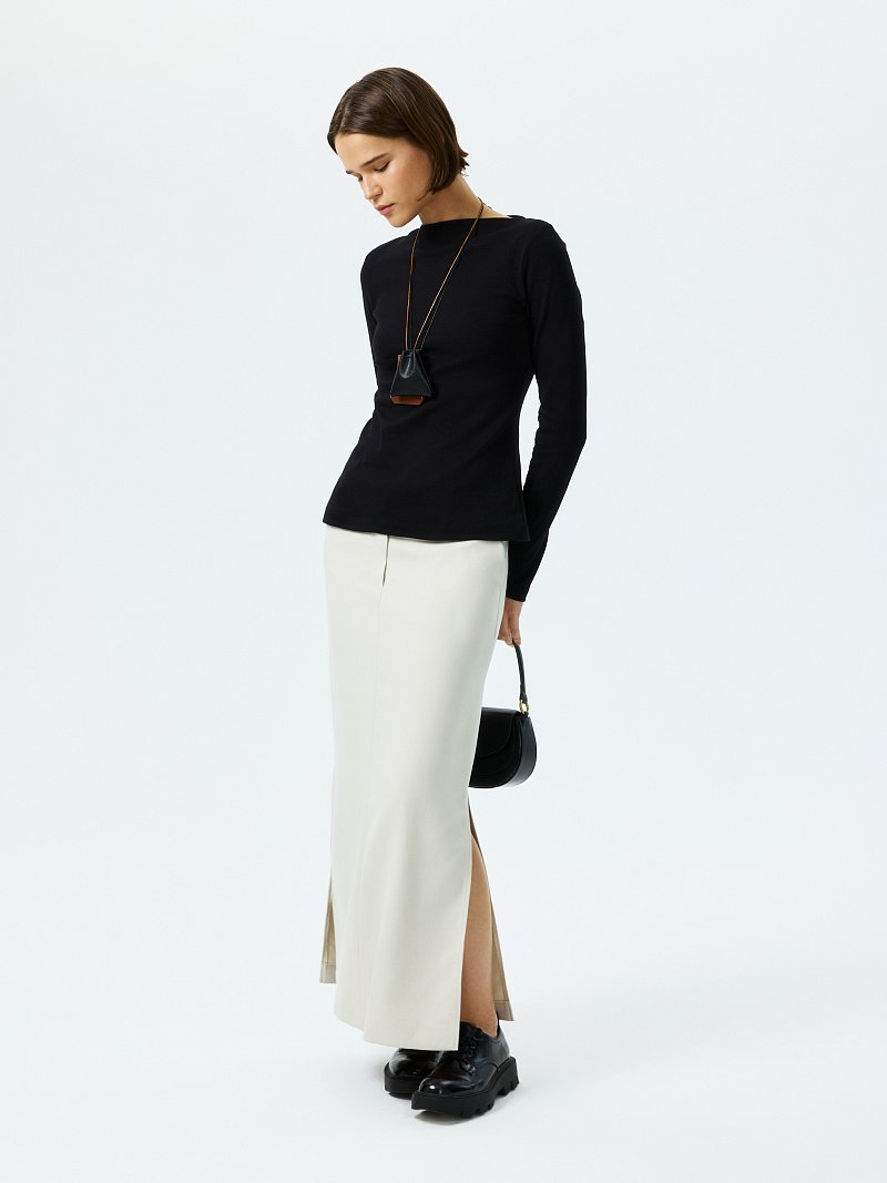 Приталенный лонгслив из хлопка