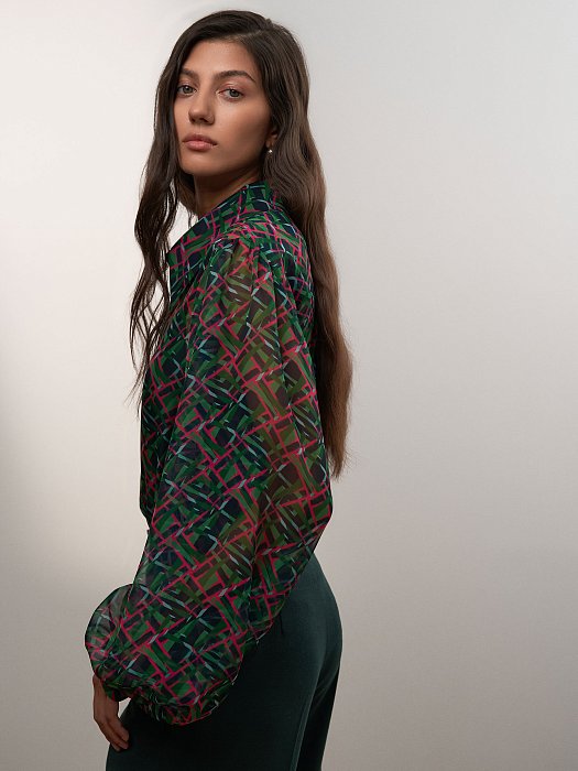 Блуза из шифона с принтом: фото №6