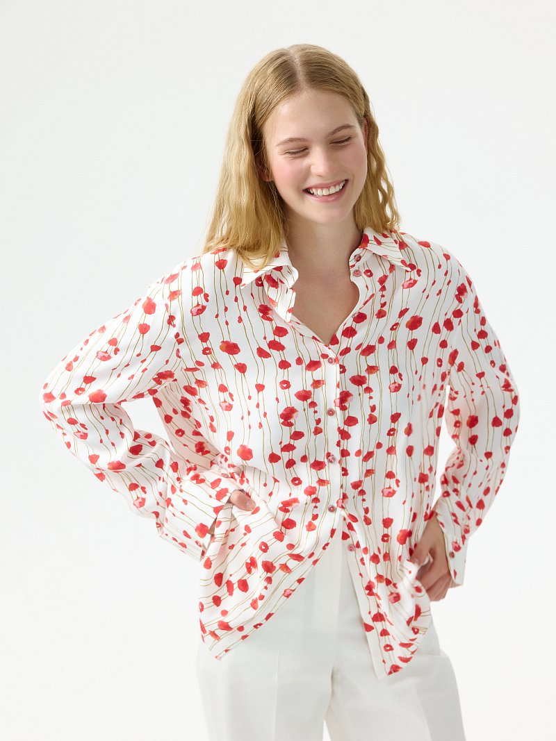 Блуза из вискозы с цветами