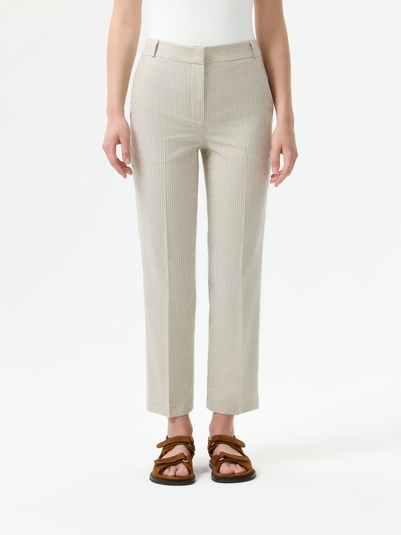 Укороченные брюки в полоску