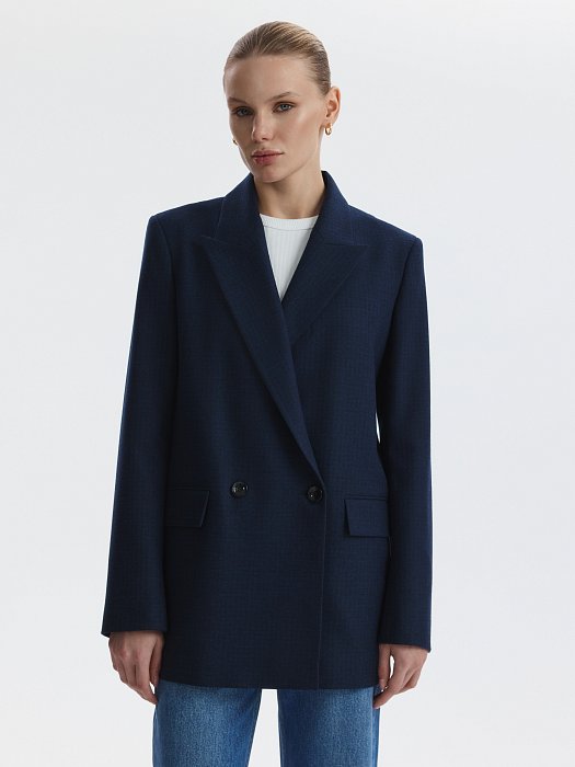Двубортный жакет свободного кроя (Р158): фото №4
