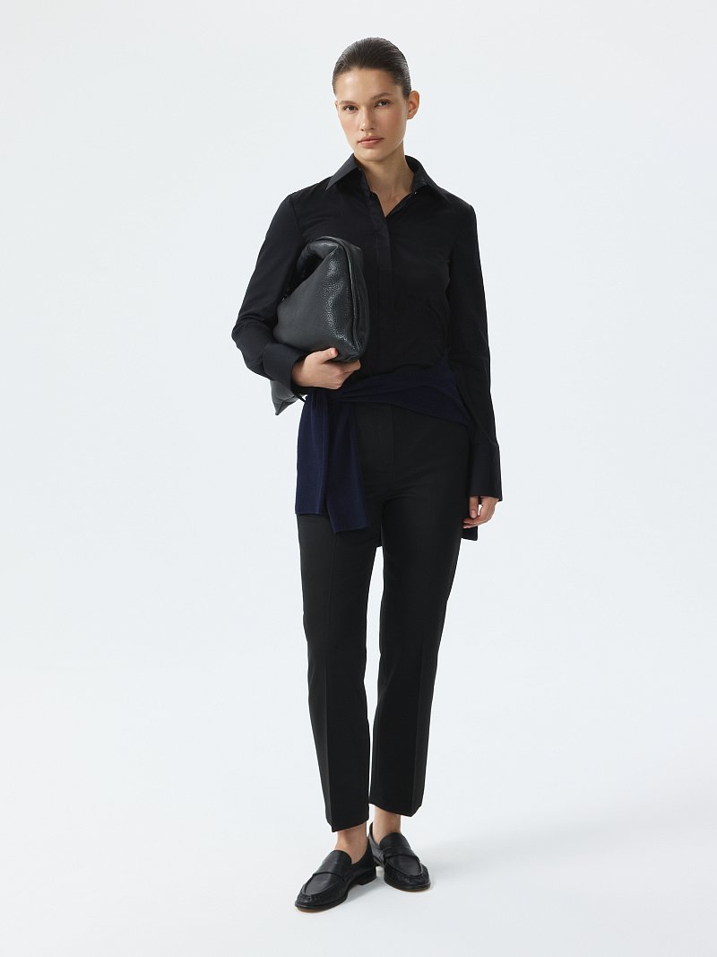 Зауженные брюки с высокой посадкой