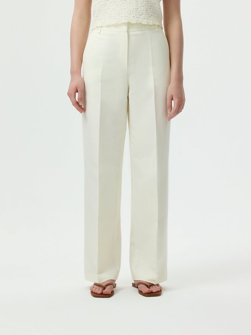 Классические брюки из хлопка и льна