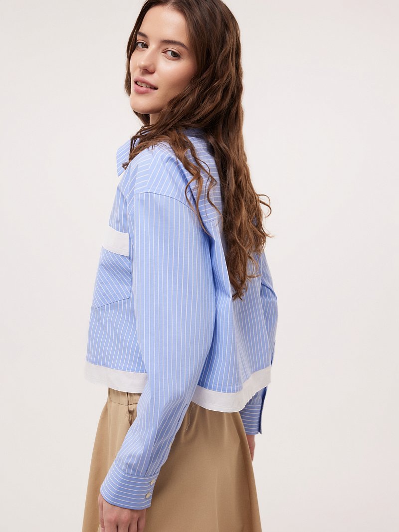 Укороченная рубашка с необработанным краем