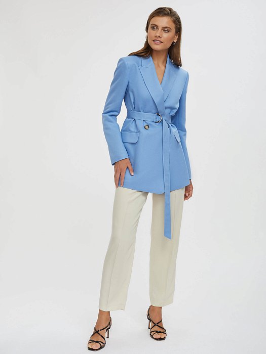 Двубортный жакет с поясом: фото №3