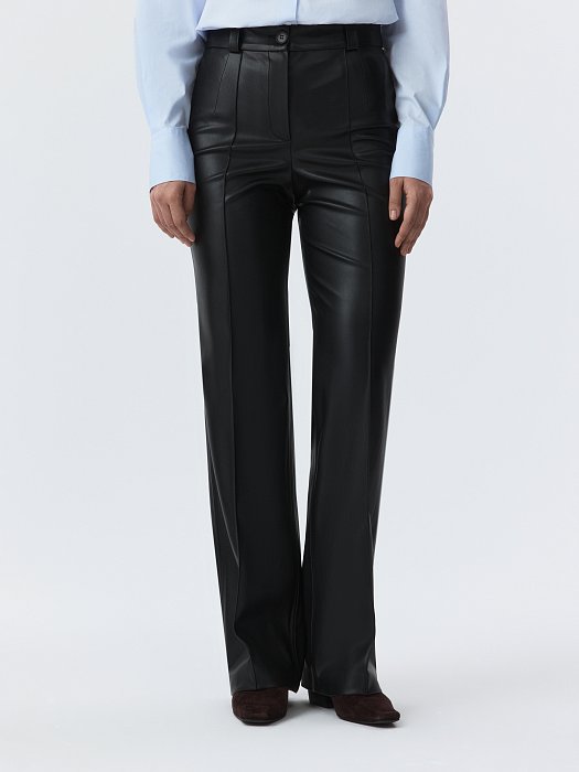 Брюки-клеш из экокожи: фото №3