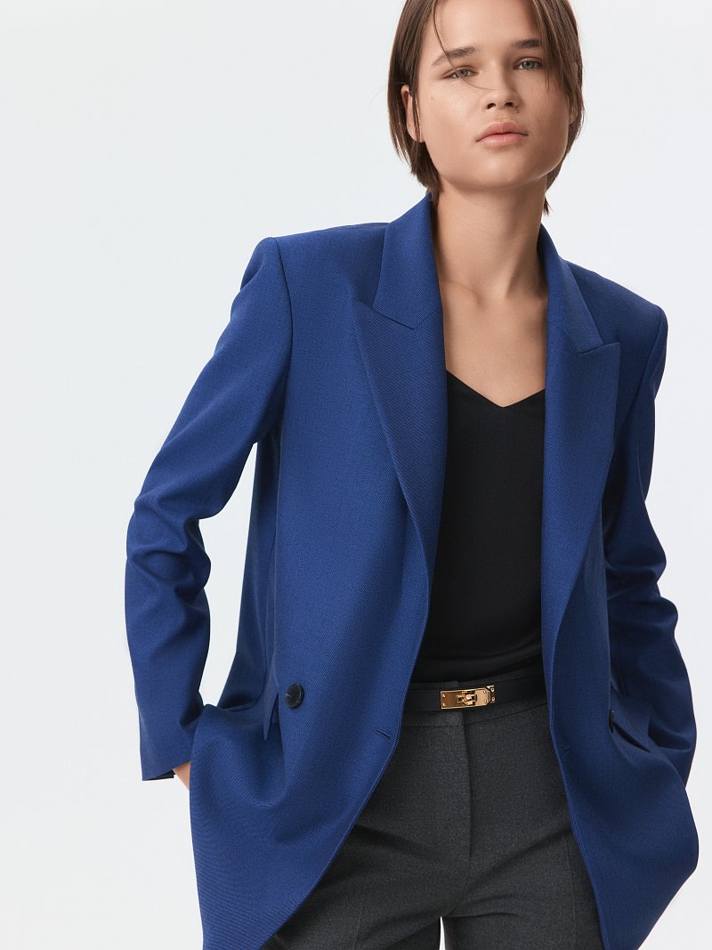 Двубортный удлиненный жакет