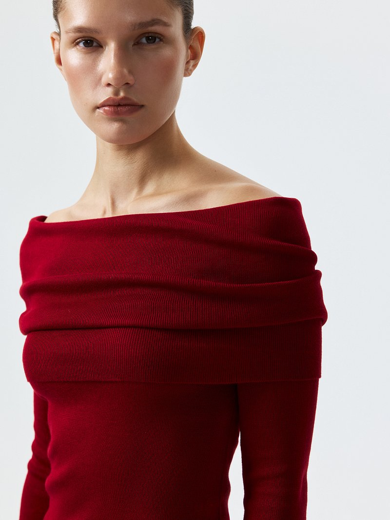 Лонгслив с открытыми плечами