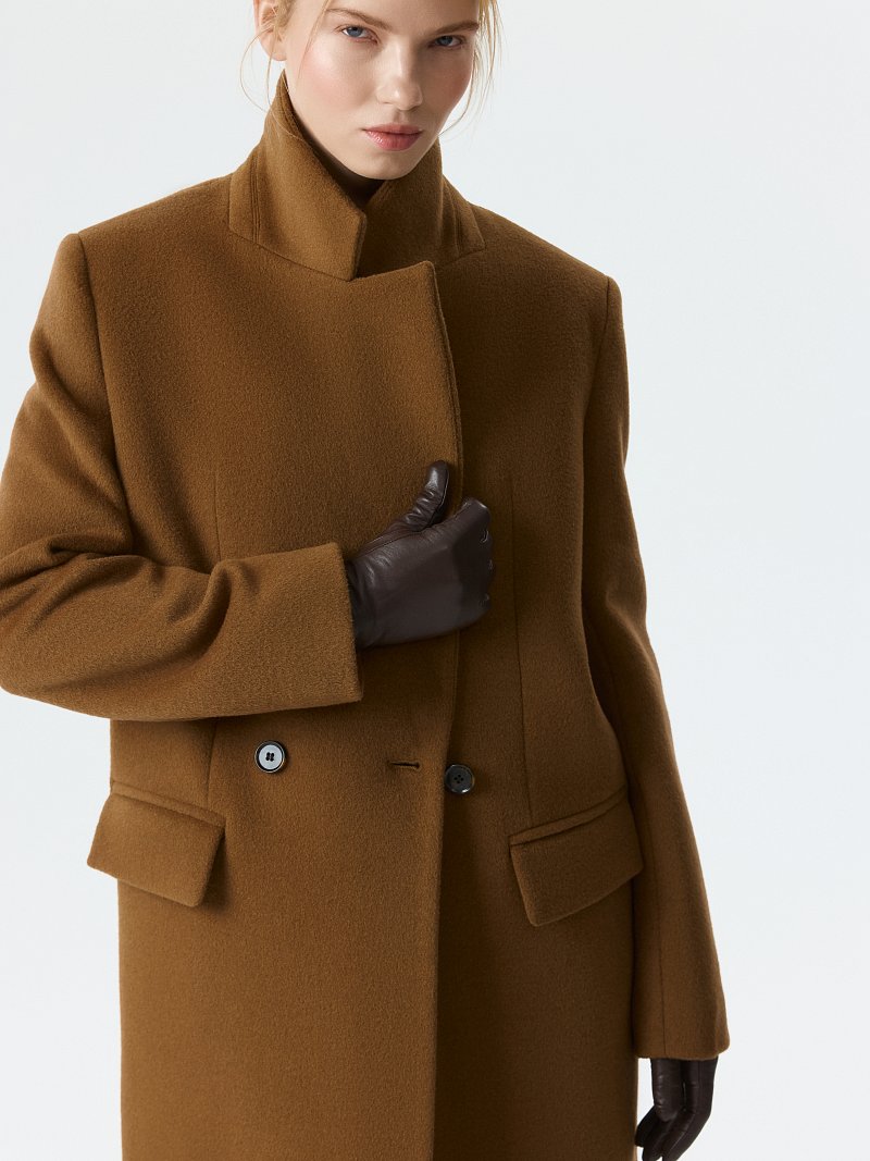 Прямое пальто из шерсти