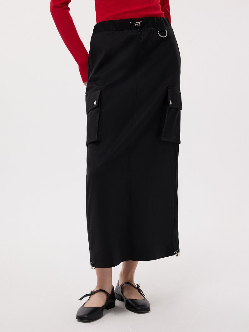 Юбка-карго из костюмной ткани