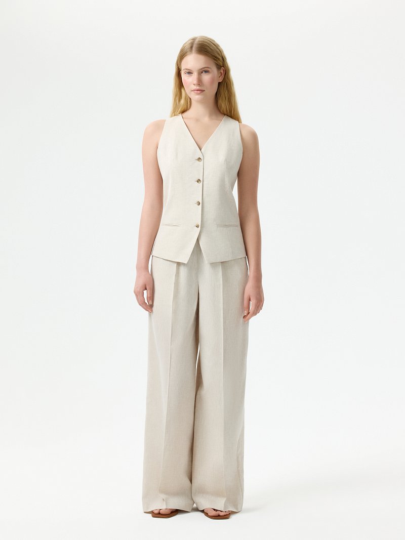 Жилет из хлопка и льна