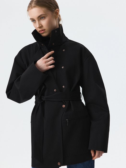 Объемный плащ из хлопка: фото №6