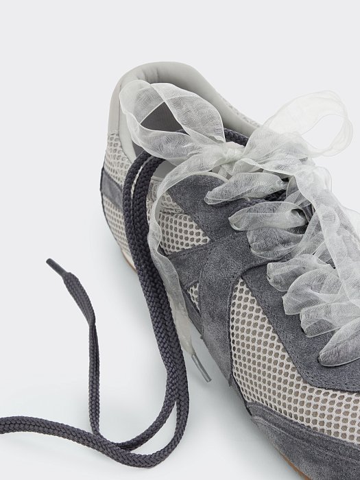 Сетчатые кеды с замшей: фото №4