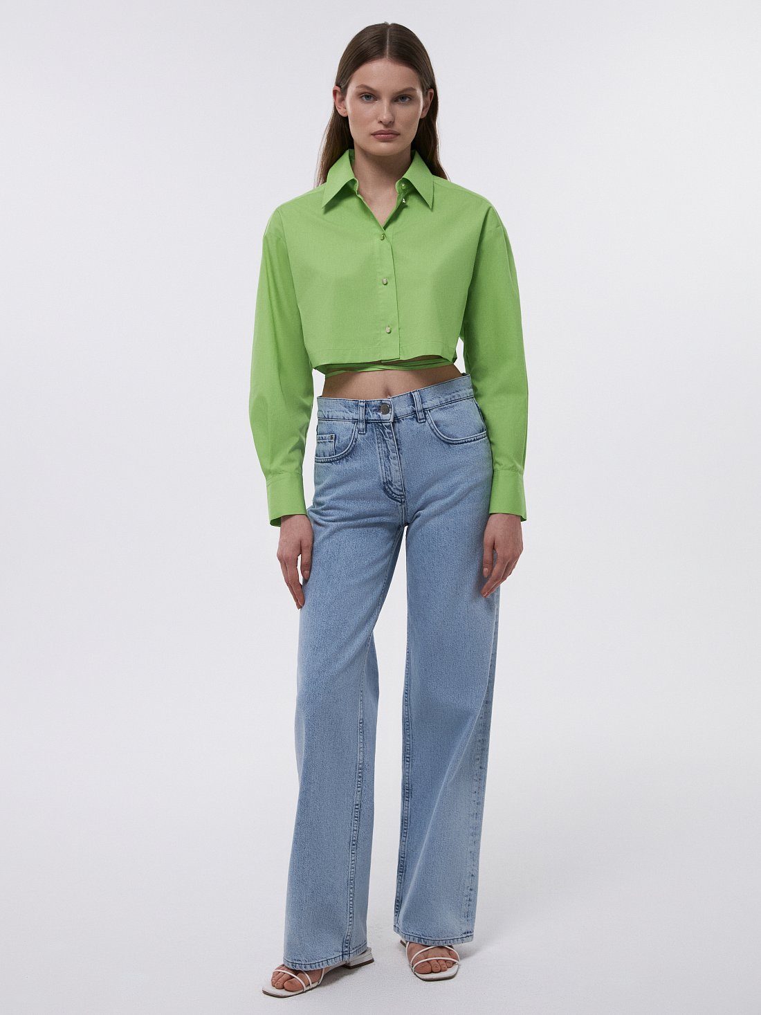 Укороченная рубашка со шнуровкой: фото №1