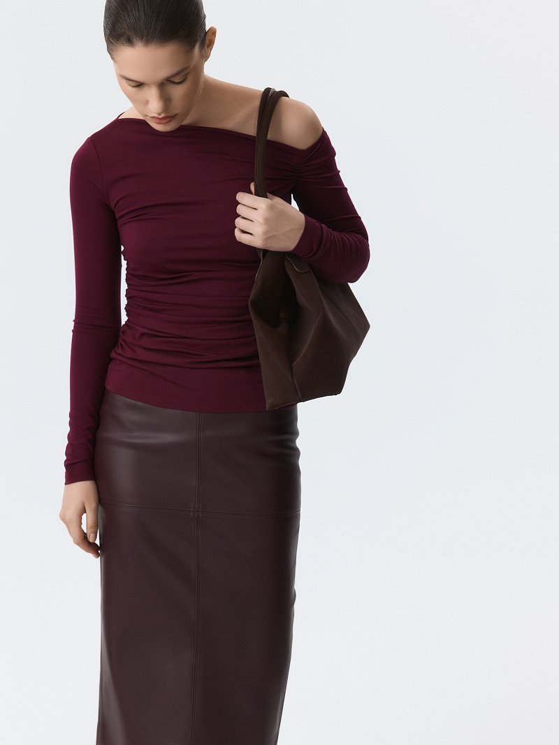 Юбка-карандаш из экокожи 