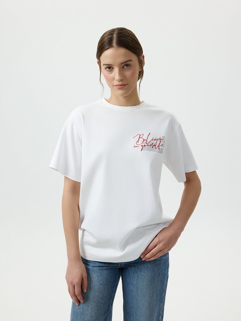 Футболка из хлопка с вышивкой