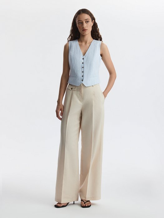 Жилет из хлопка и льна: фото №3