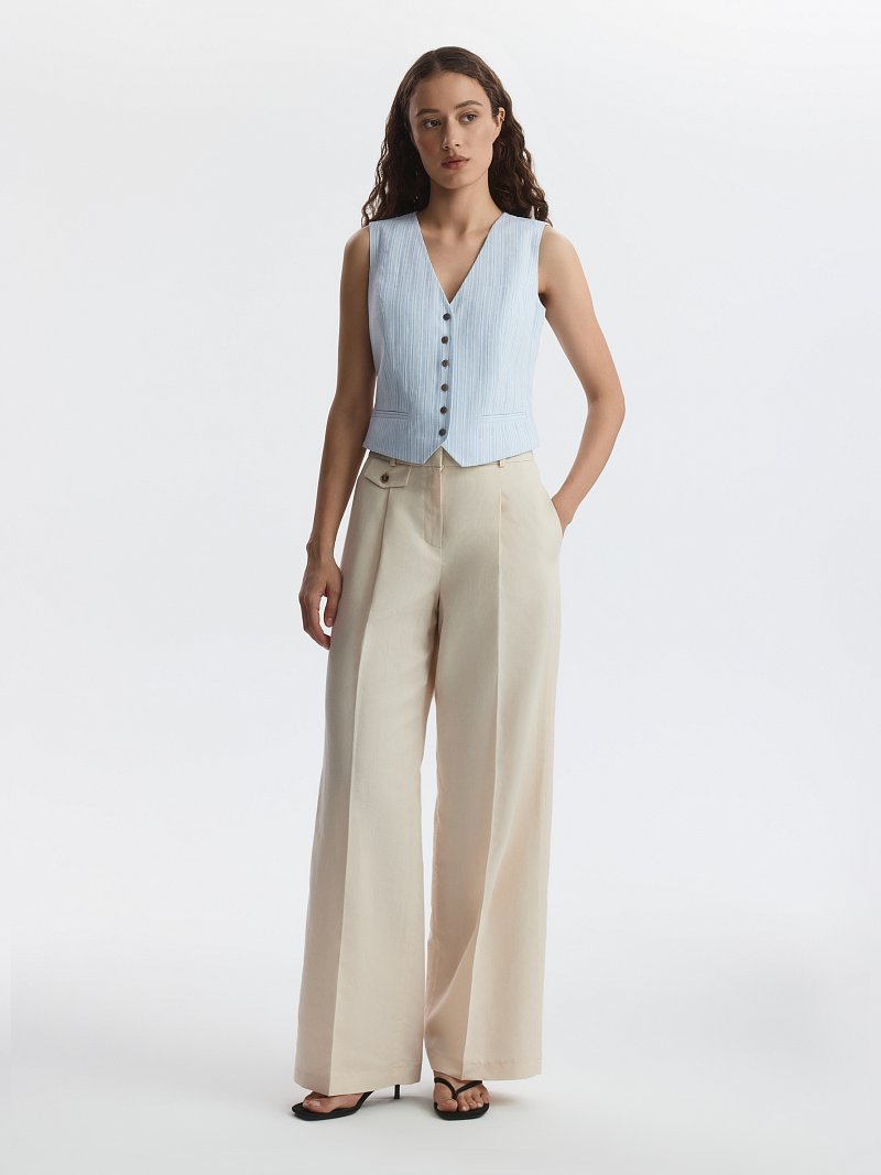 Жилет из хлопка и льна