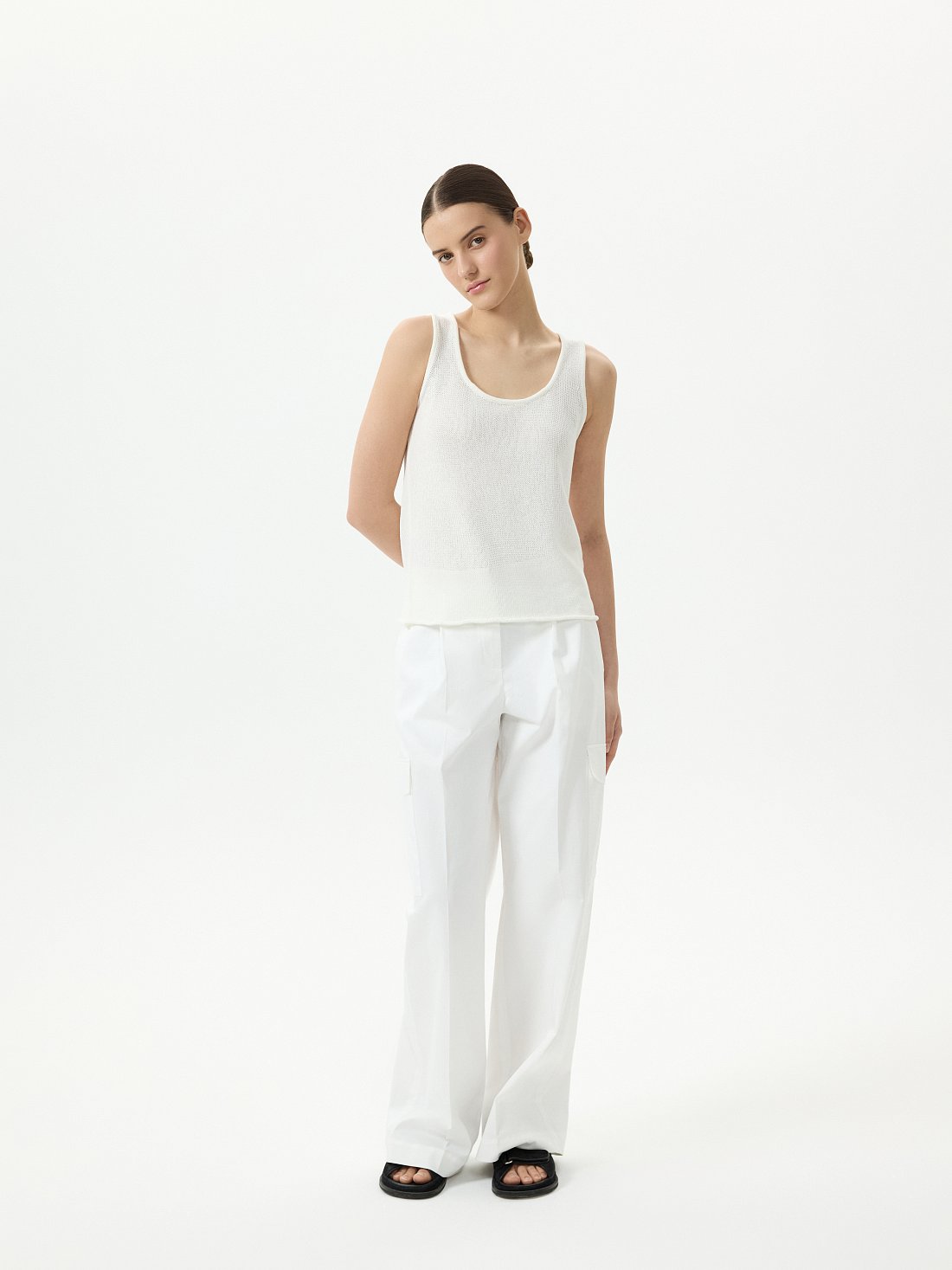 Вязаный топ с хлопком: фото №1