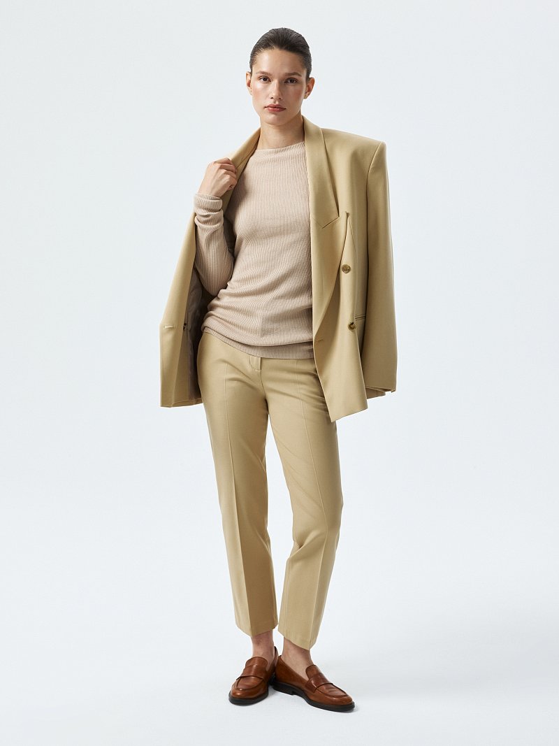 Лонгслив в рубчик из вискозы и хлопка