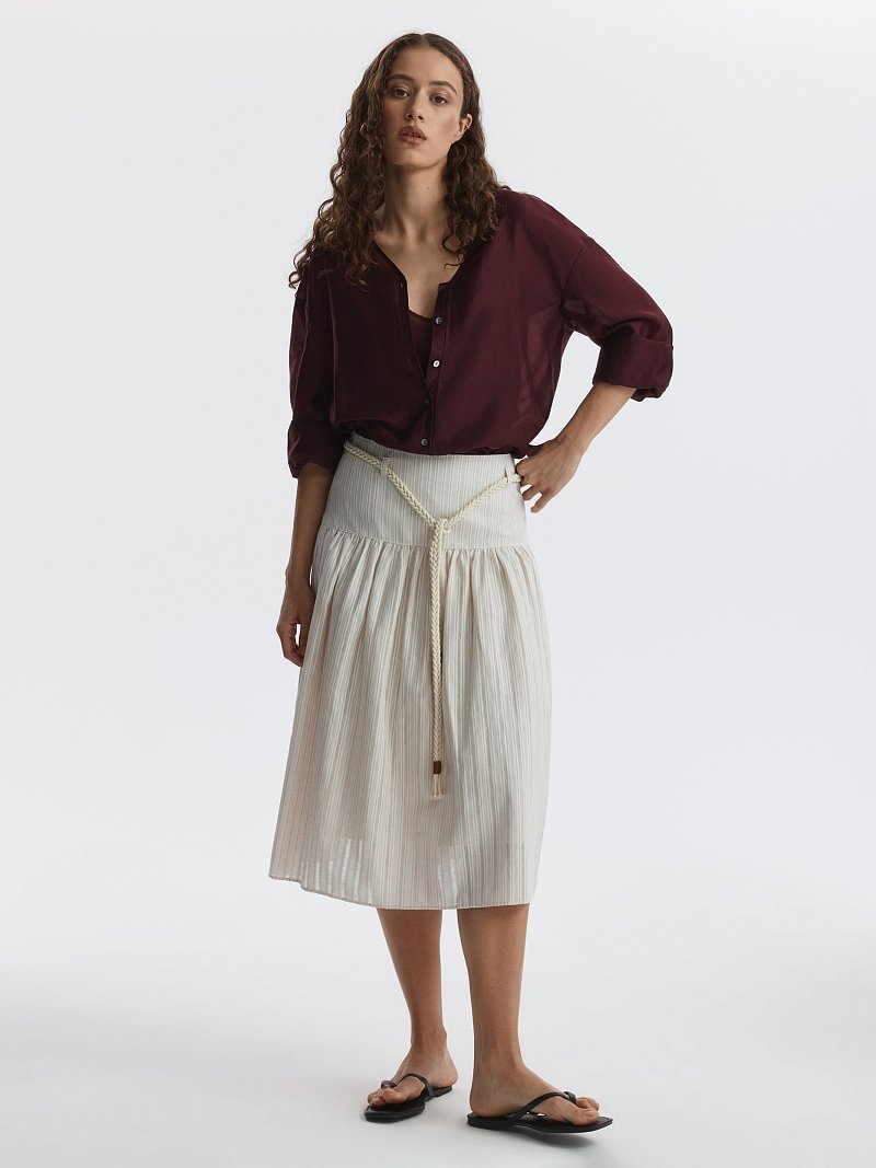 Юбка из хлопка и льна