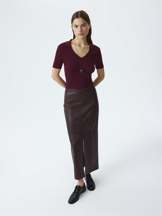 Юбка-макси из экокожи (Р158): фото №5