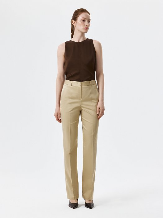 Зауженные брюки из хлопка: фото №3