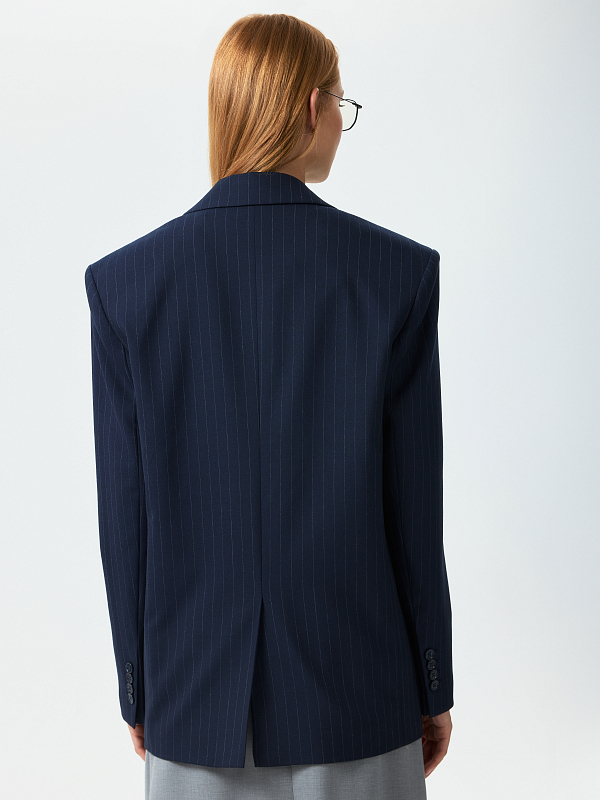 Прямой жакет в полоску