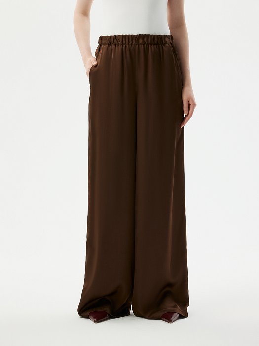 Атласные брюки на резинке: фото №3