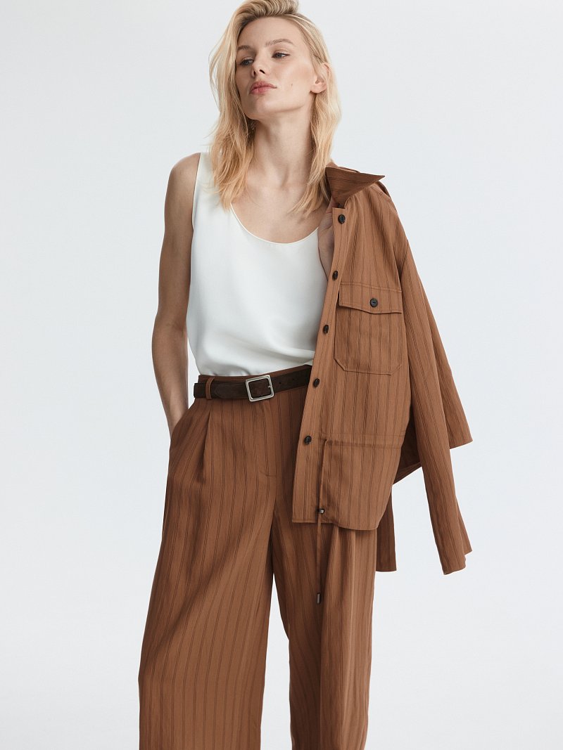 Брюки из вискозы в полоску