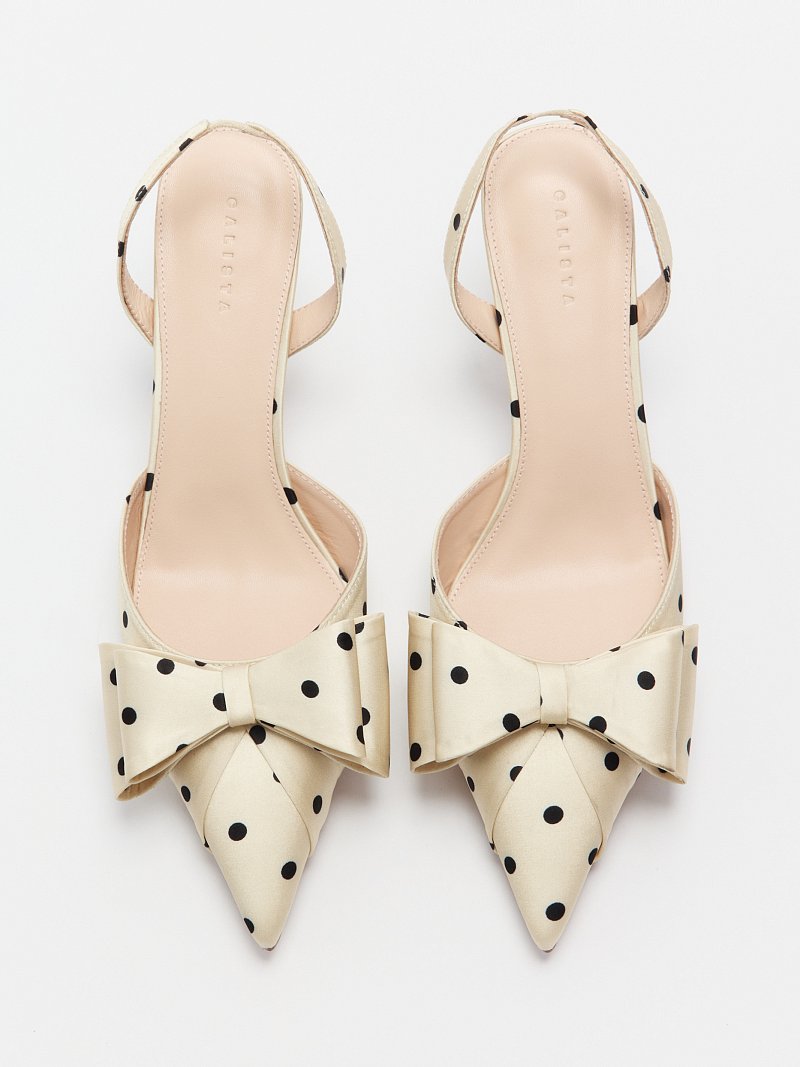 Туфли из сатина в горох