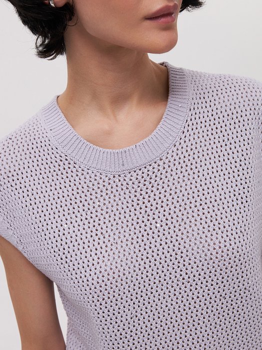 Вязаный топ с пайетками: фото №4