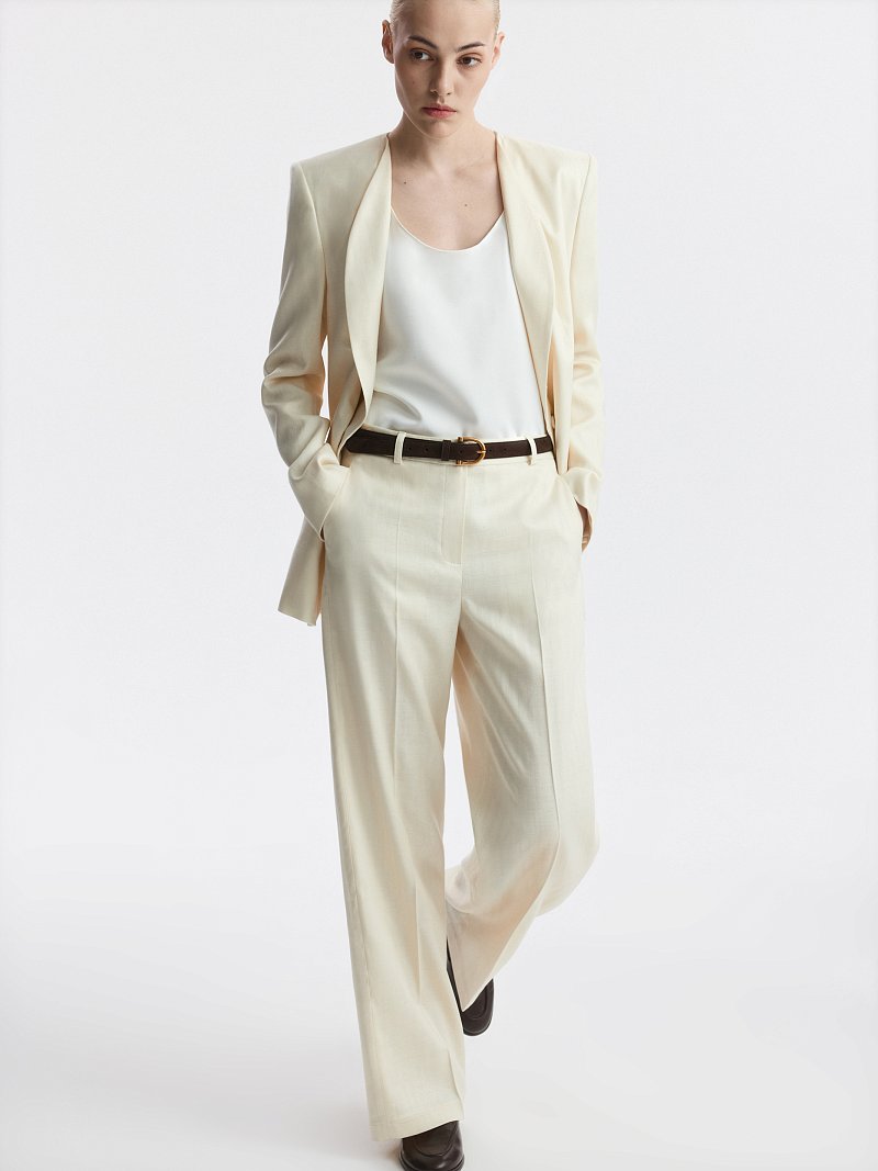 Двубортный жакет из тенселя и льна (Р158)