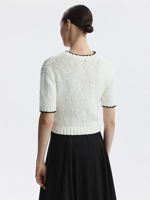 Джемпер с короткими рукавами из хлопка: фото №5