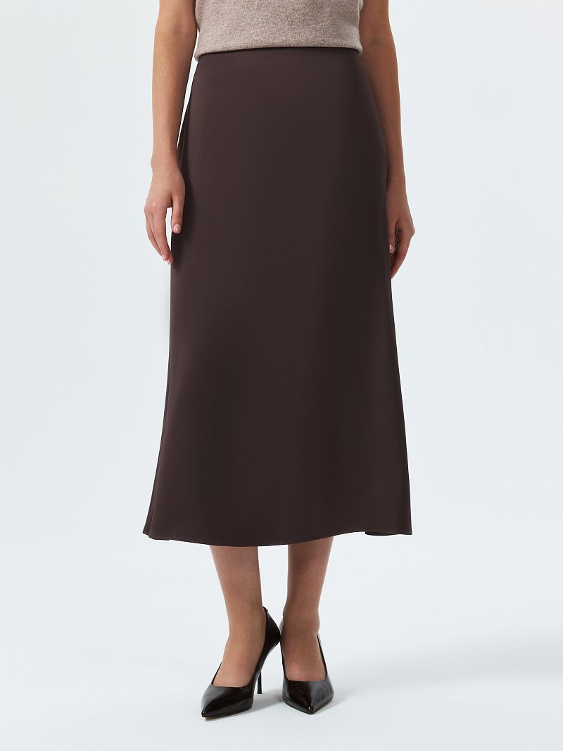 Атласная юбка-миди