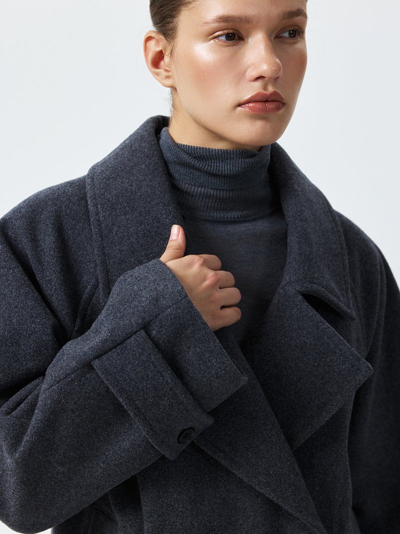 Полупальто со съемным мехом