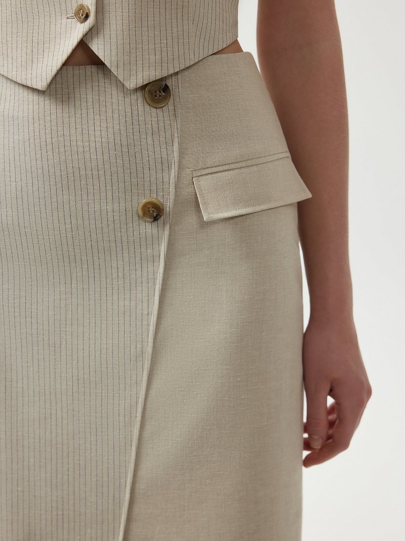 Юбка-миди со льном