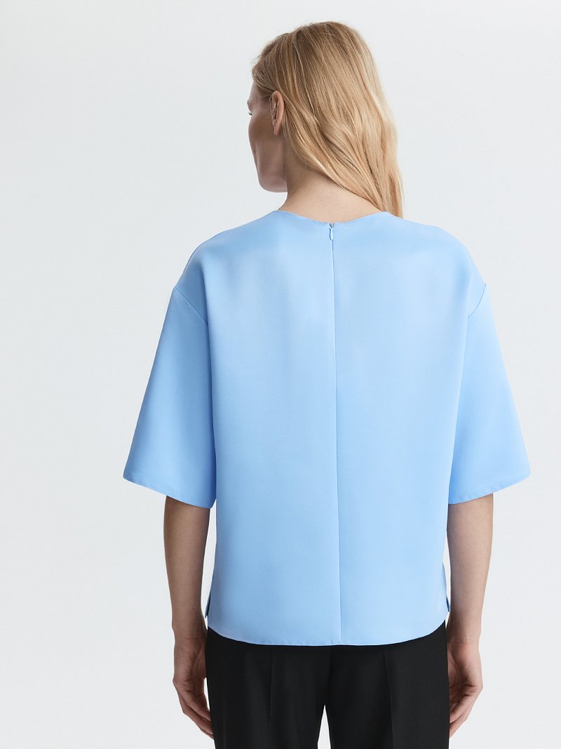 Атласная блуза на молнии