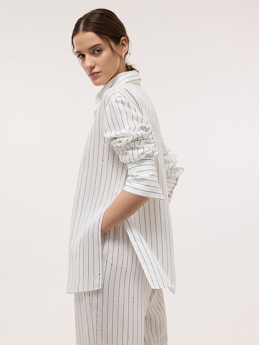 Рубашка в полоску с пайетками: фото №2