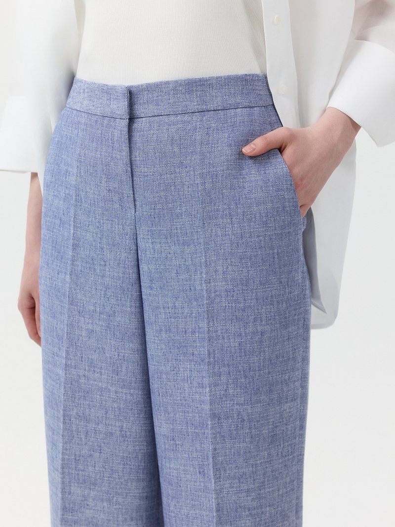 Прямые брюки со льном