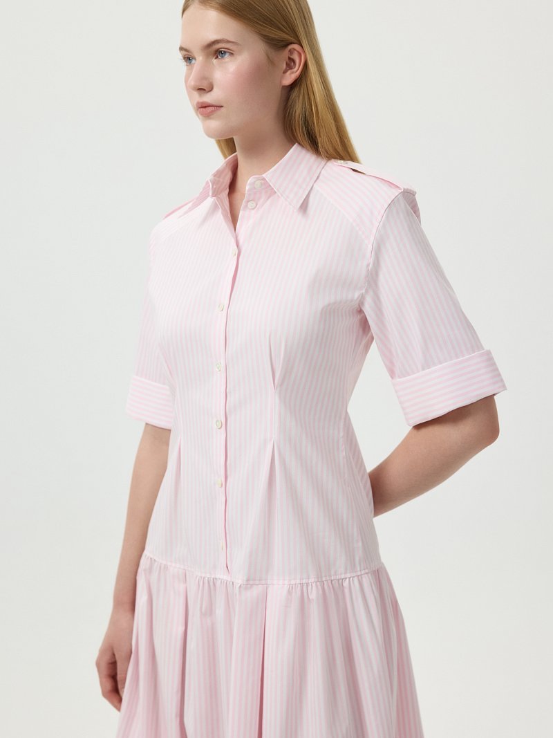 Платье-миди из хлопка в полоску