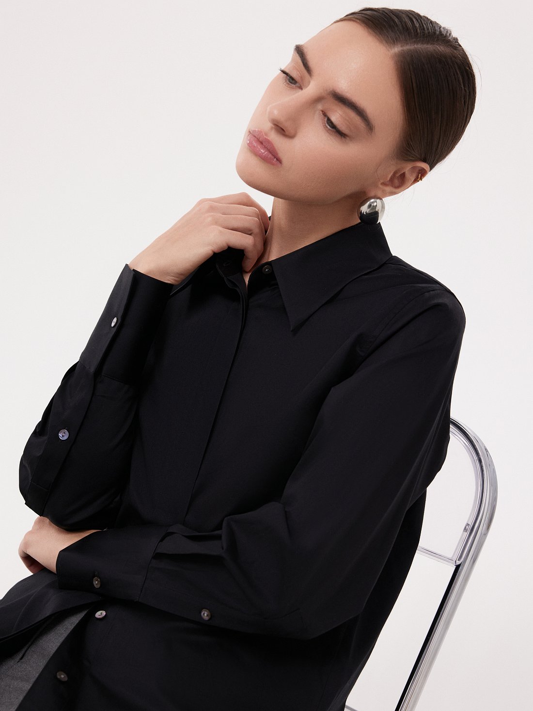 Удлиненная рубашка из хлопка: фото №1