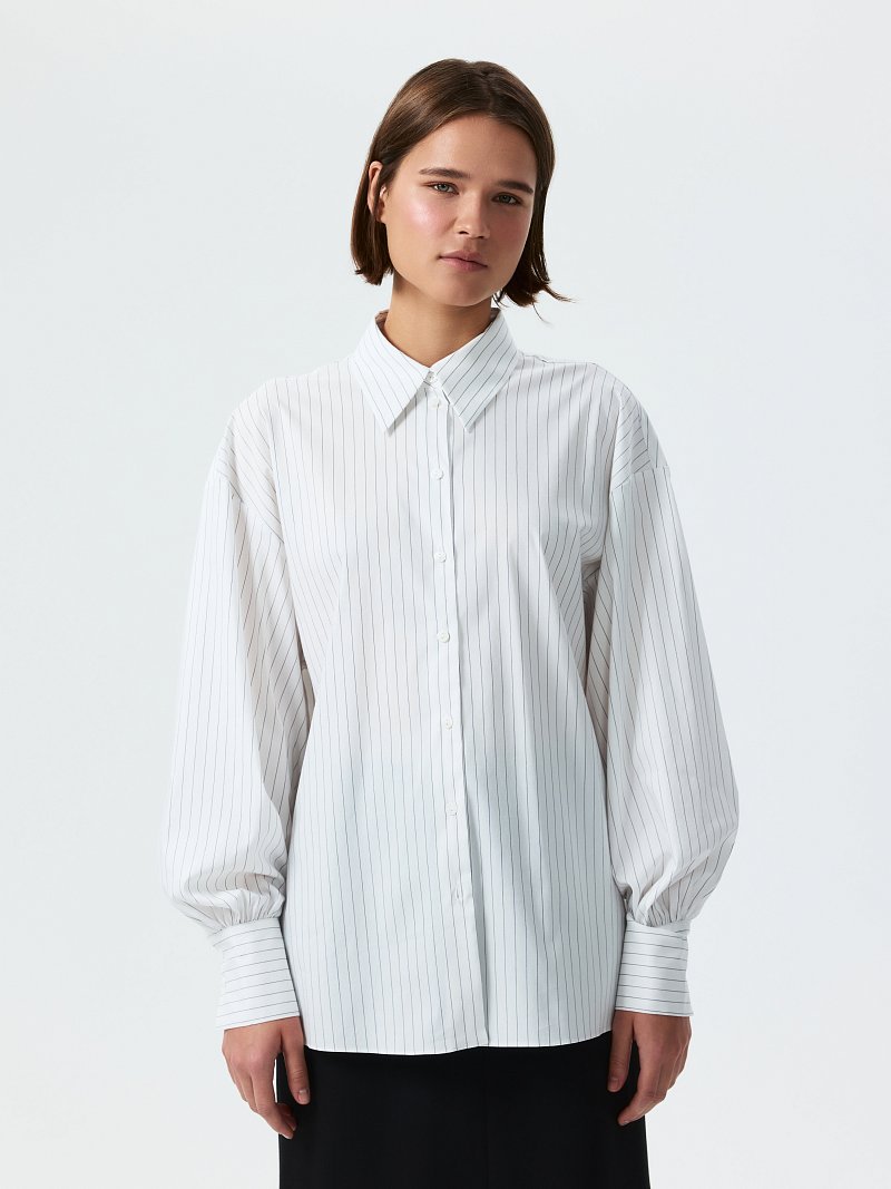 Хлопковая рубашка в полоску