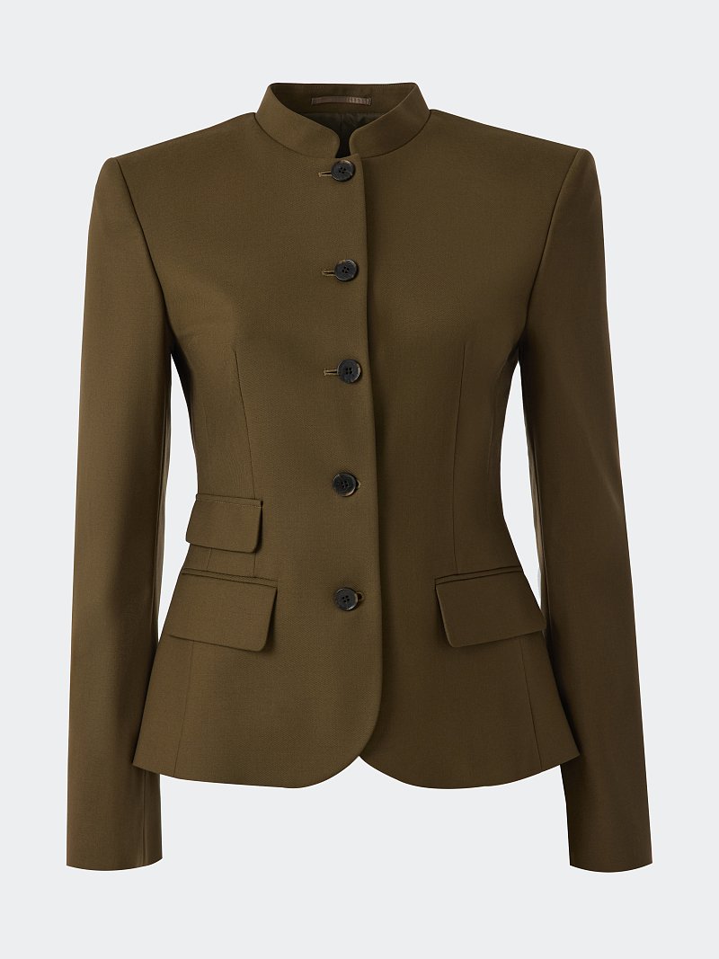 Приталенный жакет со стойкой