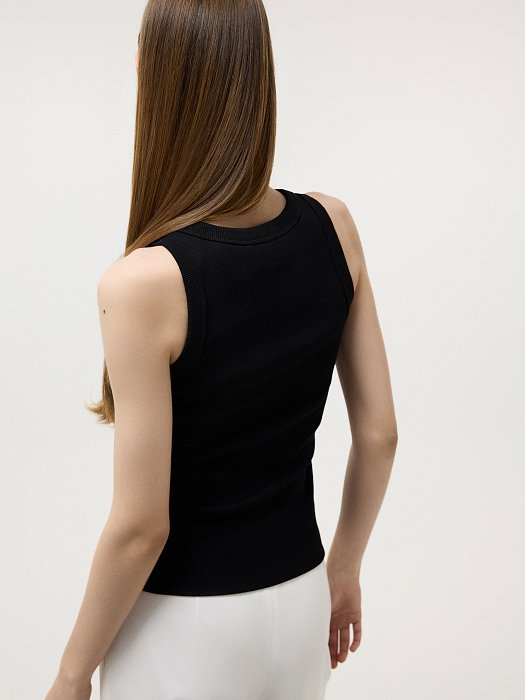 Однотонный топ из хлопка: фото №3