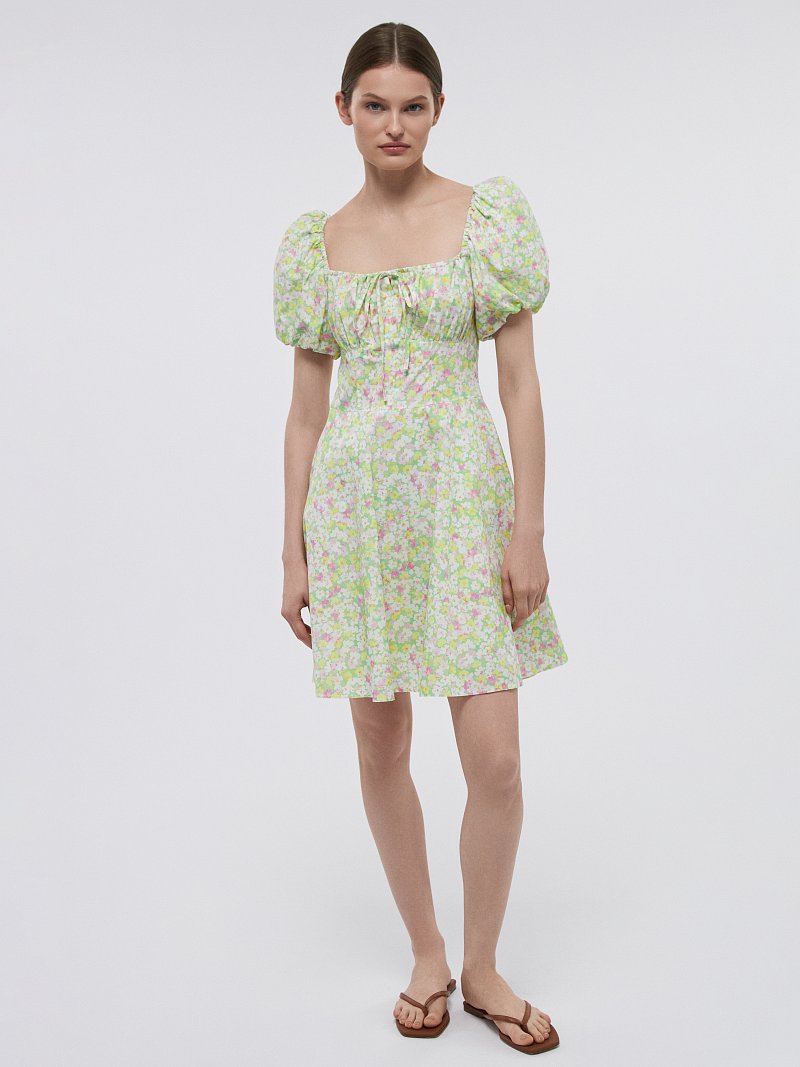 Платье из хлопка с цветочным принтом