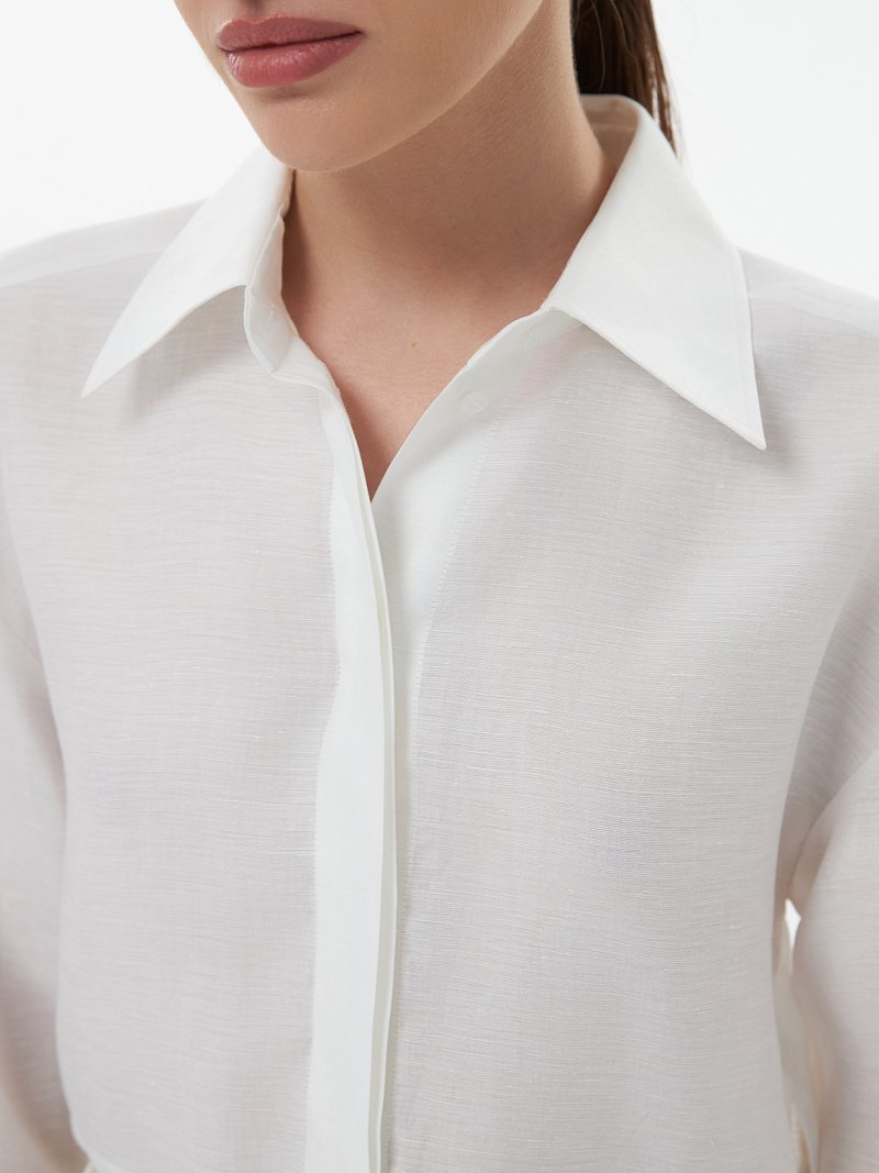 Укороченная рубашка с кулиской