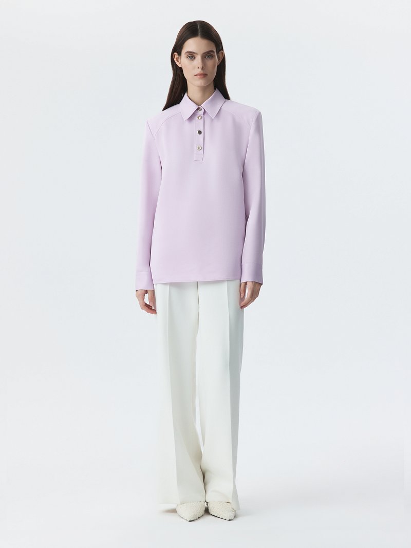 Атласная блуза-поло