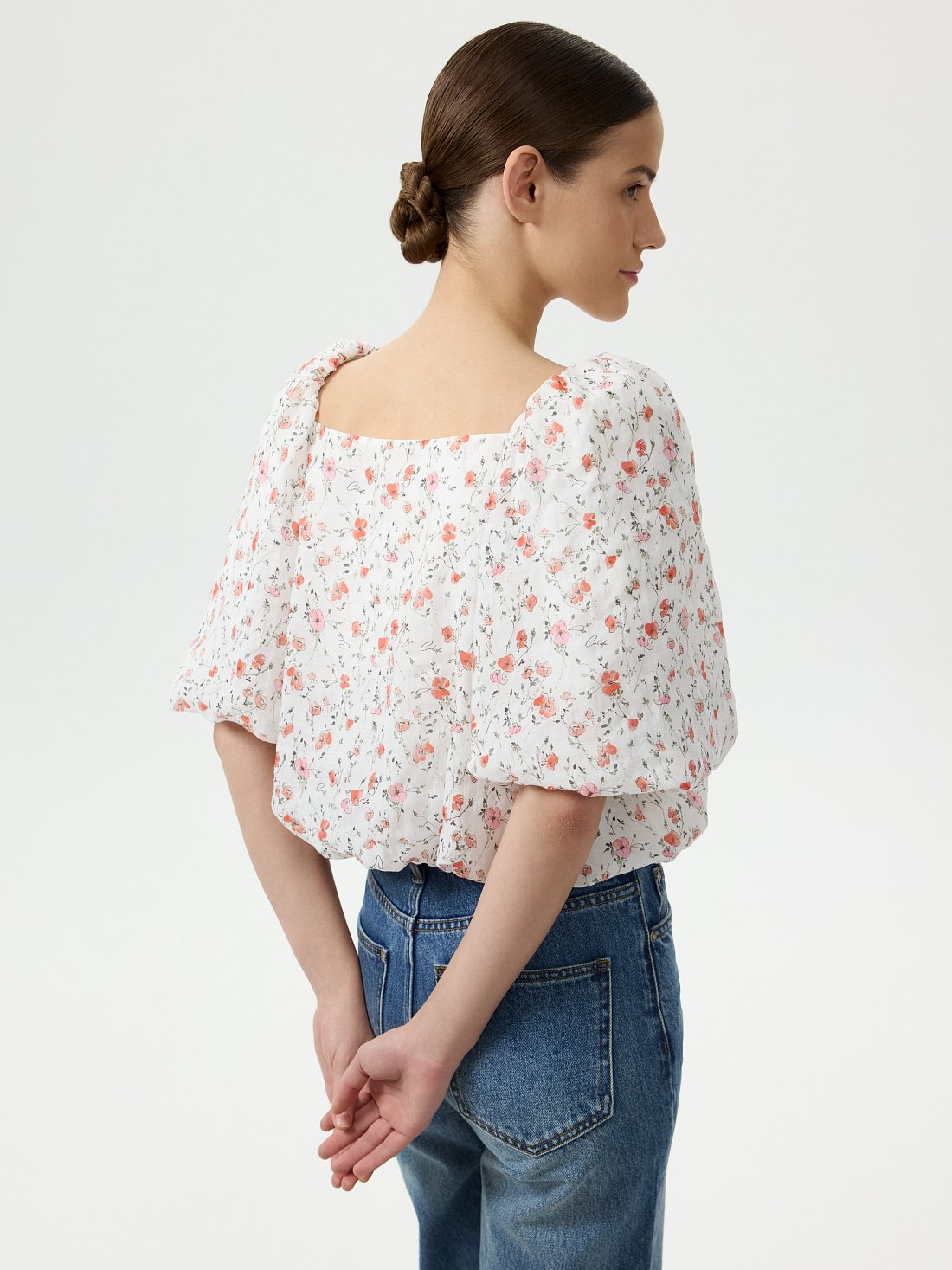 Блуза из лиоцелла с цветами: фото №1